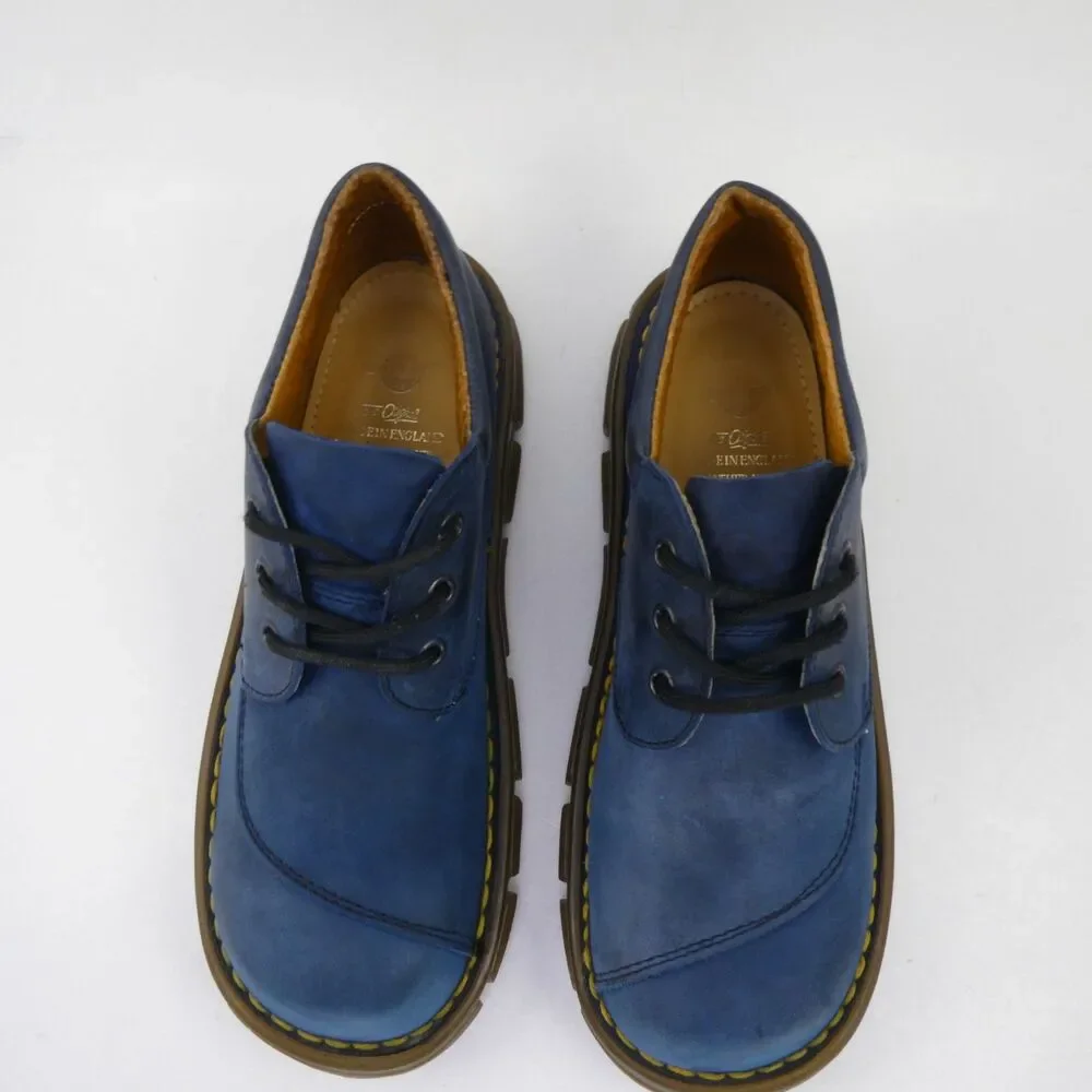 Dr Doc Martens 6442 Kids Youth US Size 2 Leather Low Top Oxford Shoes Navy Blue